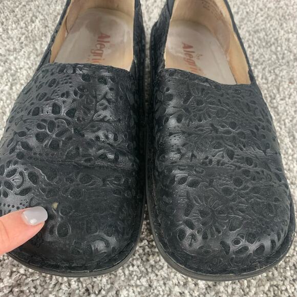 Alegria Debra Delicut Shoes Womens Size 8 8.5 Black Leather Clog Slip On - Picture 3 of 11